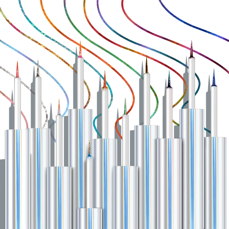 Wholesale Eye Makeup Duochrome Multichrome Liquid Eyeliner Colorful Chameleon Eyeliner Holographic  Glitter Color Vegan Eyeliner