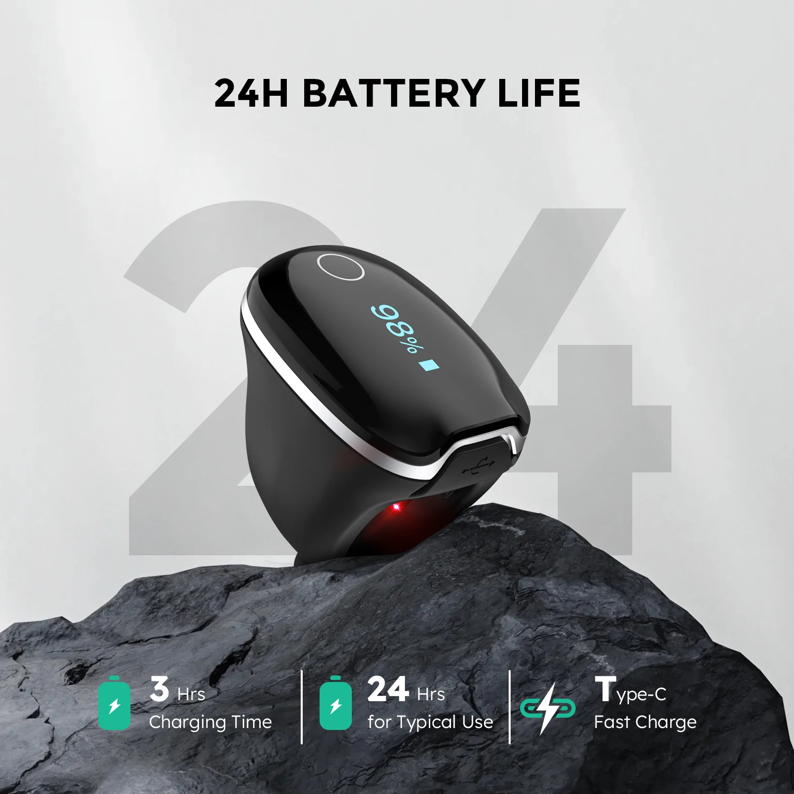 Wellue O2ring CE Certificate Finger Pulse Oximeter Bluetooth Heart Rate Health Care Sleep Apnea Ring Digital SpO2 Oximeter