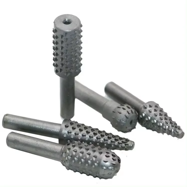 5Pcs 1/4' Drill Bit Rotary Rasp File Set for Woodworking Knife Wood Carving Tool Carpentry Wood Cutting Tools WorkDrill Bit Set