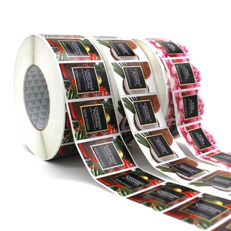 Eco friendly personalized cosmetic customized adhesive vinyl label stickers with logo label in roll