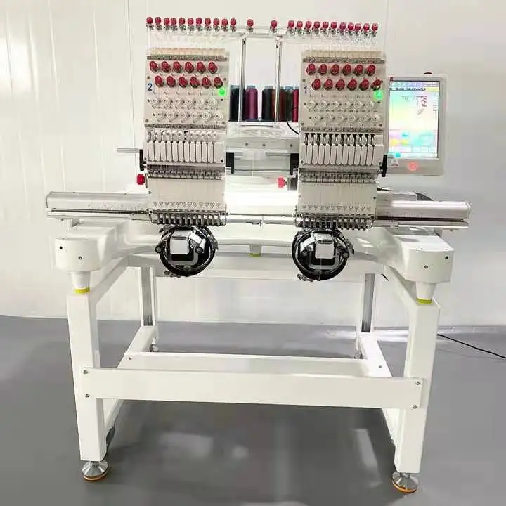 refurbished industrial automatic 15 12 head embroidery machine price in india for usb reader linker hoop sale with 2heads