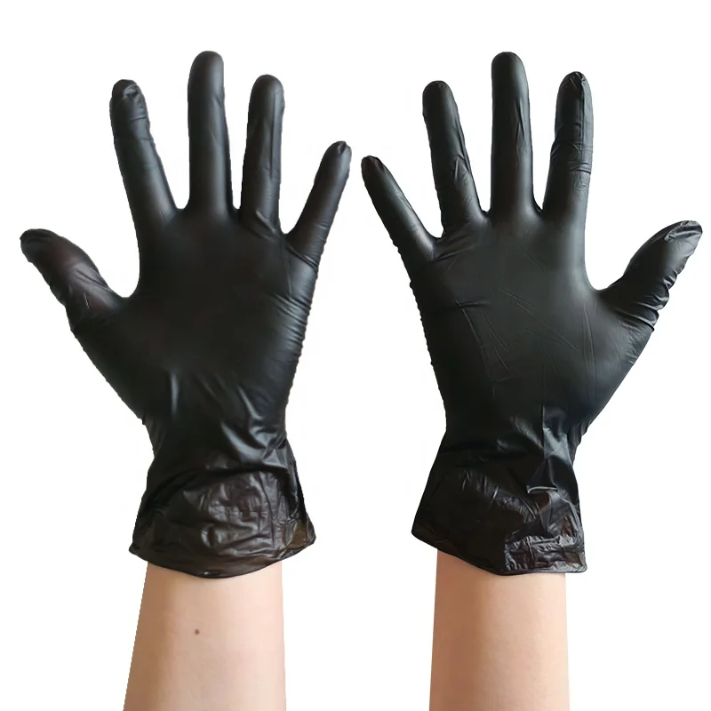 100 PCS Box Vinyl Work Glove Protein Free Waterproof Oil-proof Customizable Black Disposable Powder Free PVC Gloves for Mechanic