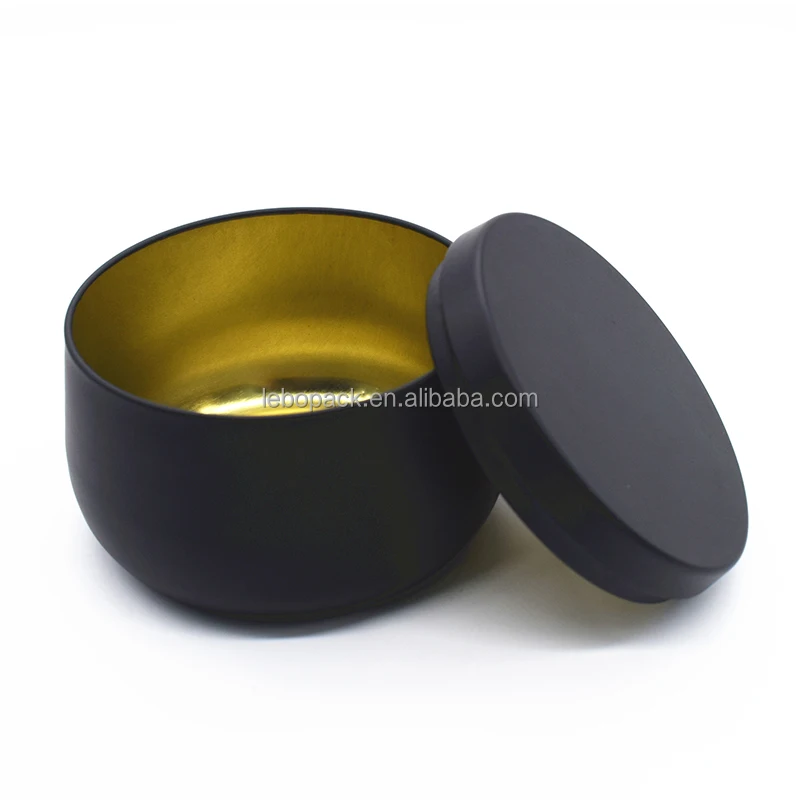 Wholesale 12 or 24 pcs Bulk Black Round Empty Candle In Tin Box Set