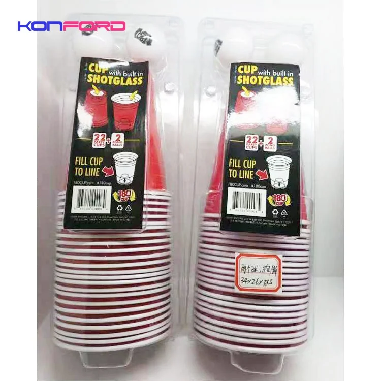 Интересная игра Меса-де-Beer Pong многоразовые Beer Pong чашки 16oz 18oz комплект логотипа по требованию заказчика beerpong шарики