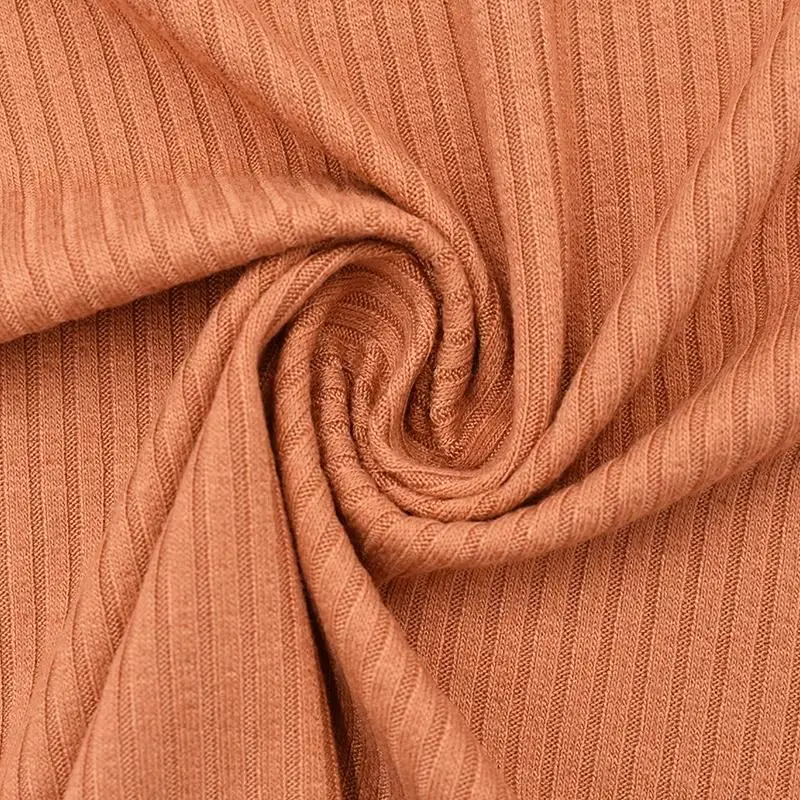 High elastic 30S rayon spandex rib fabric soft feeling breathable knitting fabric