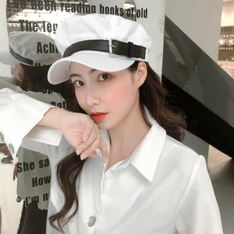 
Stocked hot sale high quality cotton custom Outdoor Military Cap with leather belt buckle Wholesale Blank Fitted captain Cap 