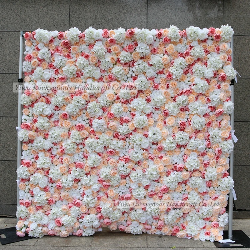 
LFB1092 8ft*10ft gorgeous pure white flower wall for wedding stage decorations 