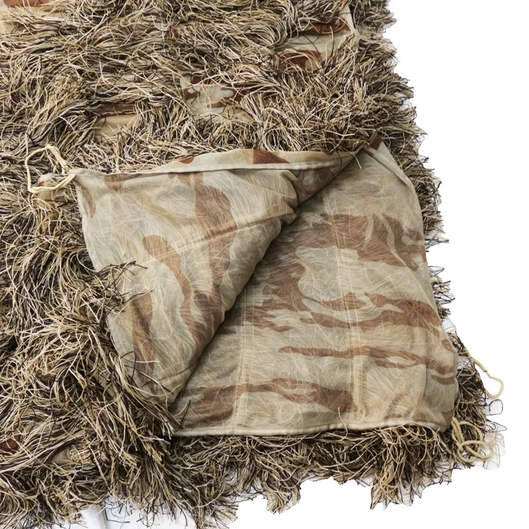 Оптовая продажа камуфляжная сетка пустынного цвета шелковая Gillie camo net