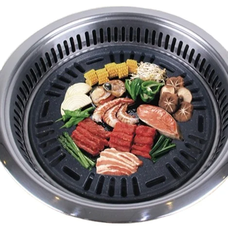 Корейский гриль для барбекю встроенный Настольный угольный ресторана