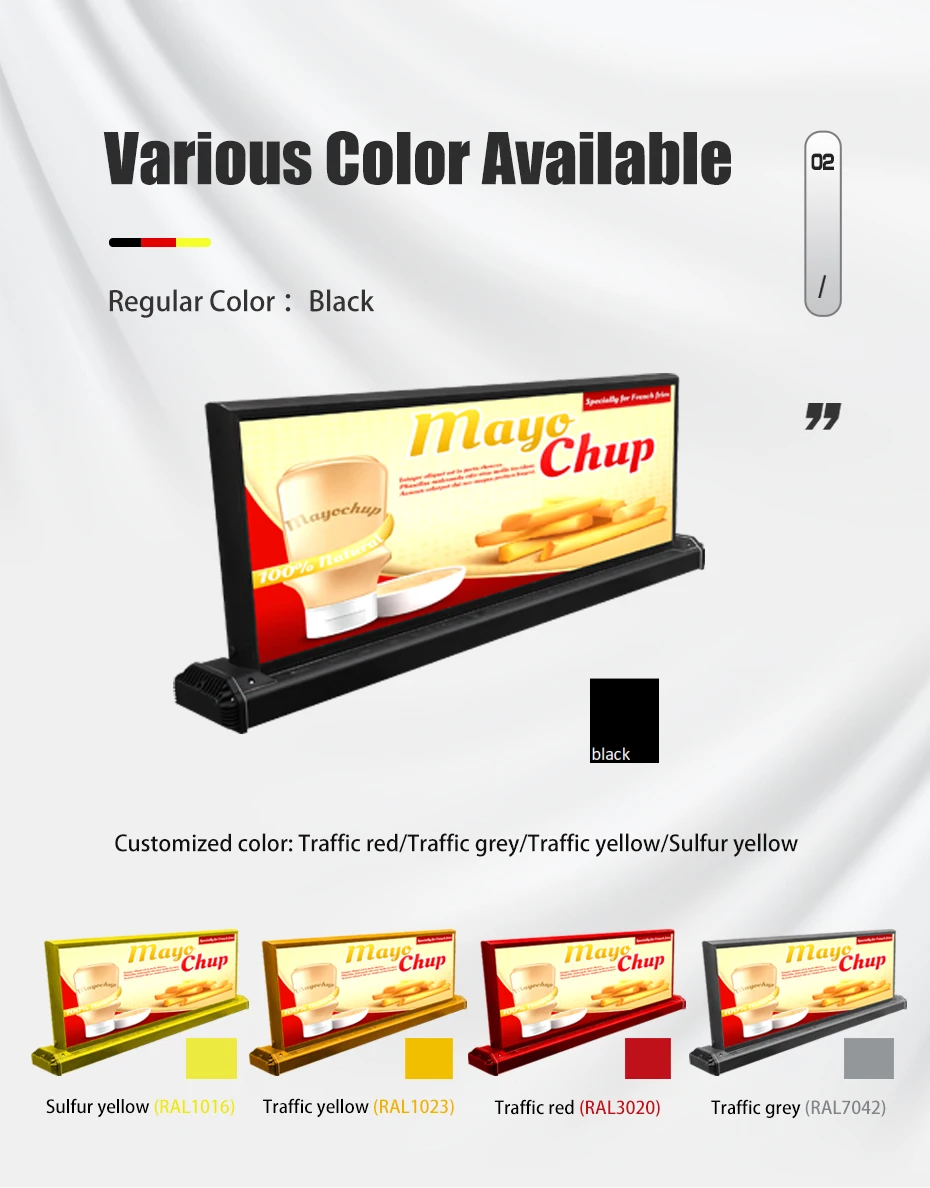 Outdoor Scrolling Double Sided Taxi Led Sign P3 Waterproof Car Advertising Taxi Top Led Display Screen
