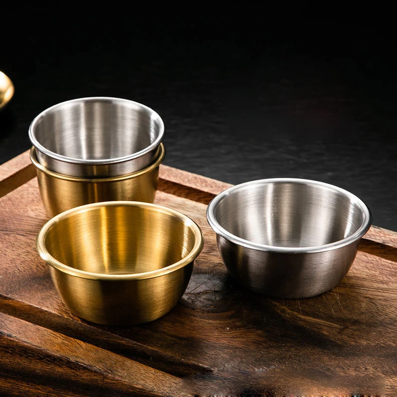 high quality 304 Stainless Steel Dipping Sauce soup Bowl Small Sauce Cup Color Golden color