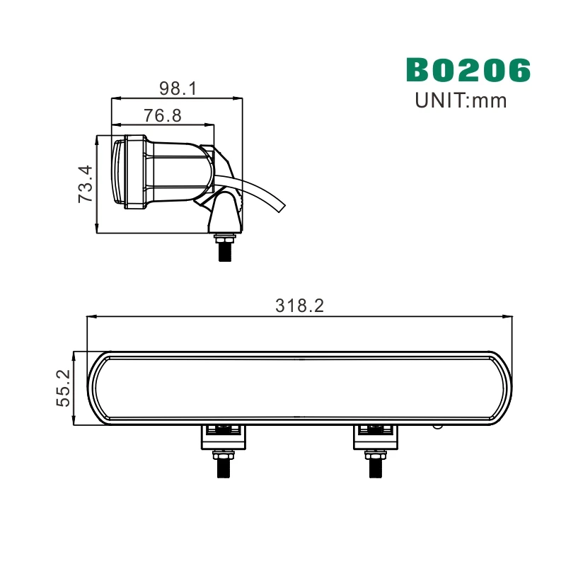 Tuff Plus Emark 12inch Slim 12v 24v ip67 Amber DRL led driving fog light