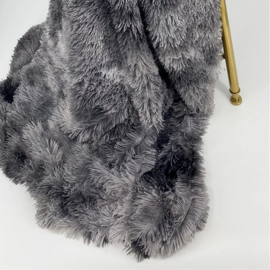 Cobertor Manta Tie Dye Double Layer Plush Shaggy Throw Blanket