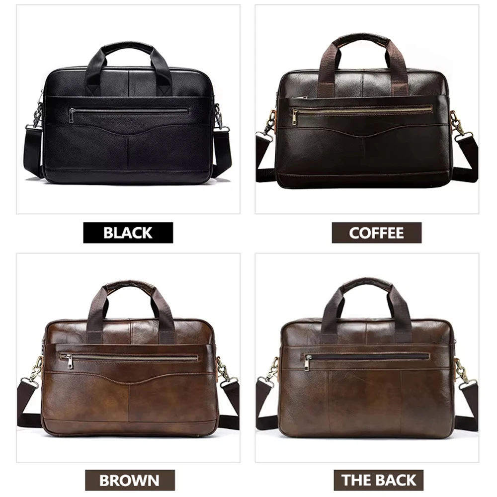 New design genuine leather briefcase top layer cowhide leather shoulder bag new trendy laptop bag men briefcase bag