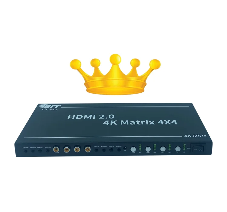 Hot Selling 4 Input 4 Output HDCP2.2 4K IR&RS232 4x4 HDMI Matrix Splitter