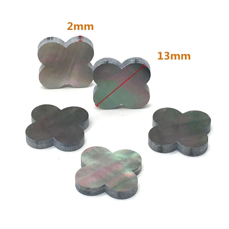 Make In China Top Quality Natural Grey Mother of Pearl Lucky Four Leaf Clover Natural MOP Stones For Jewelry Market
