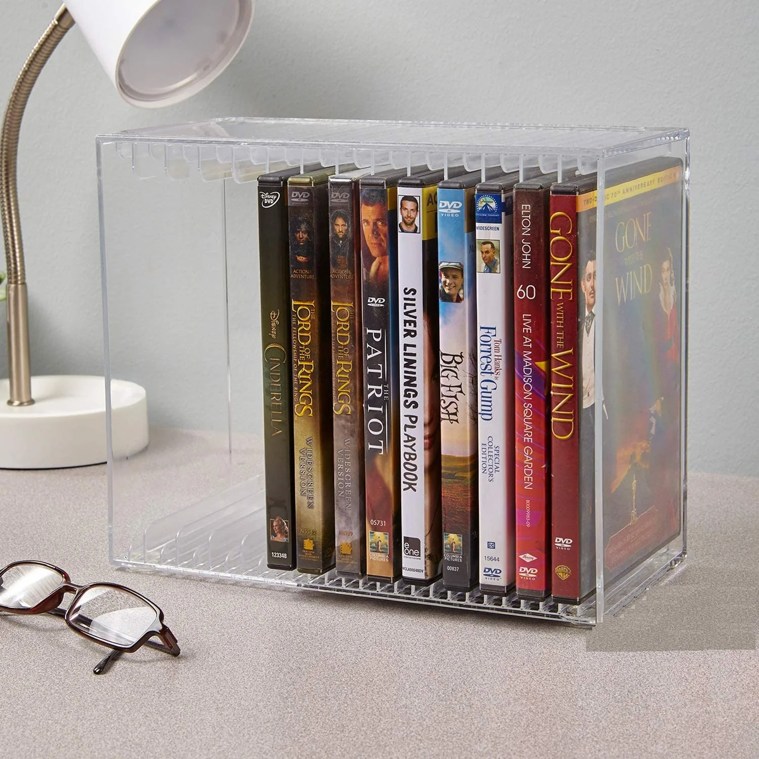 Factory custom transparent stackable Video Game Disk DVD CD holder display shelf