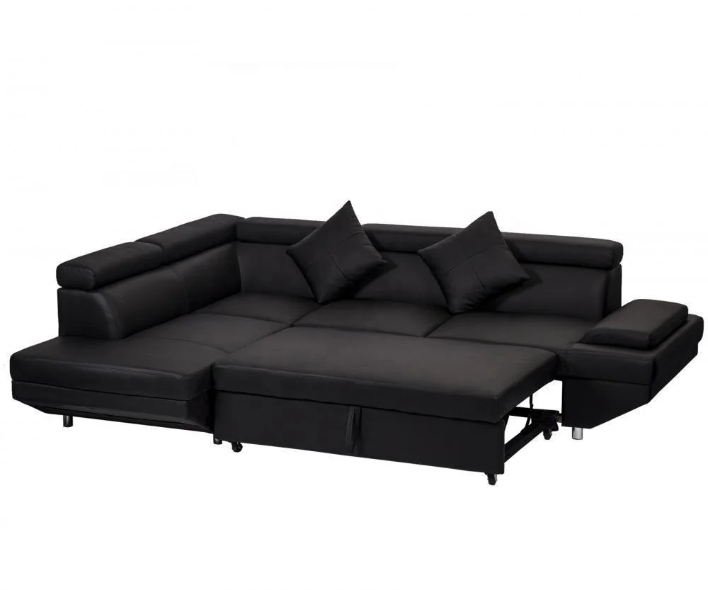 Wholesale Luxury Pu Leather L Shape Sofa Cum Bed Big Size Corner Sofa for Living room