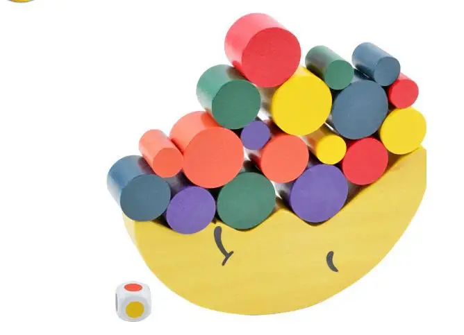 Kids Wooden Moon Balancing Game  Educational  balance Blocks Toys