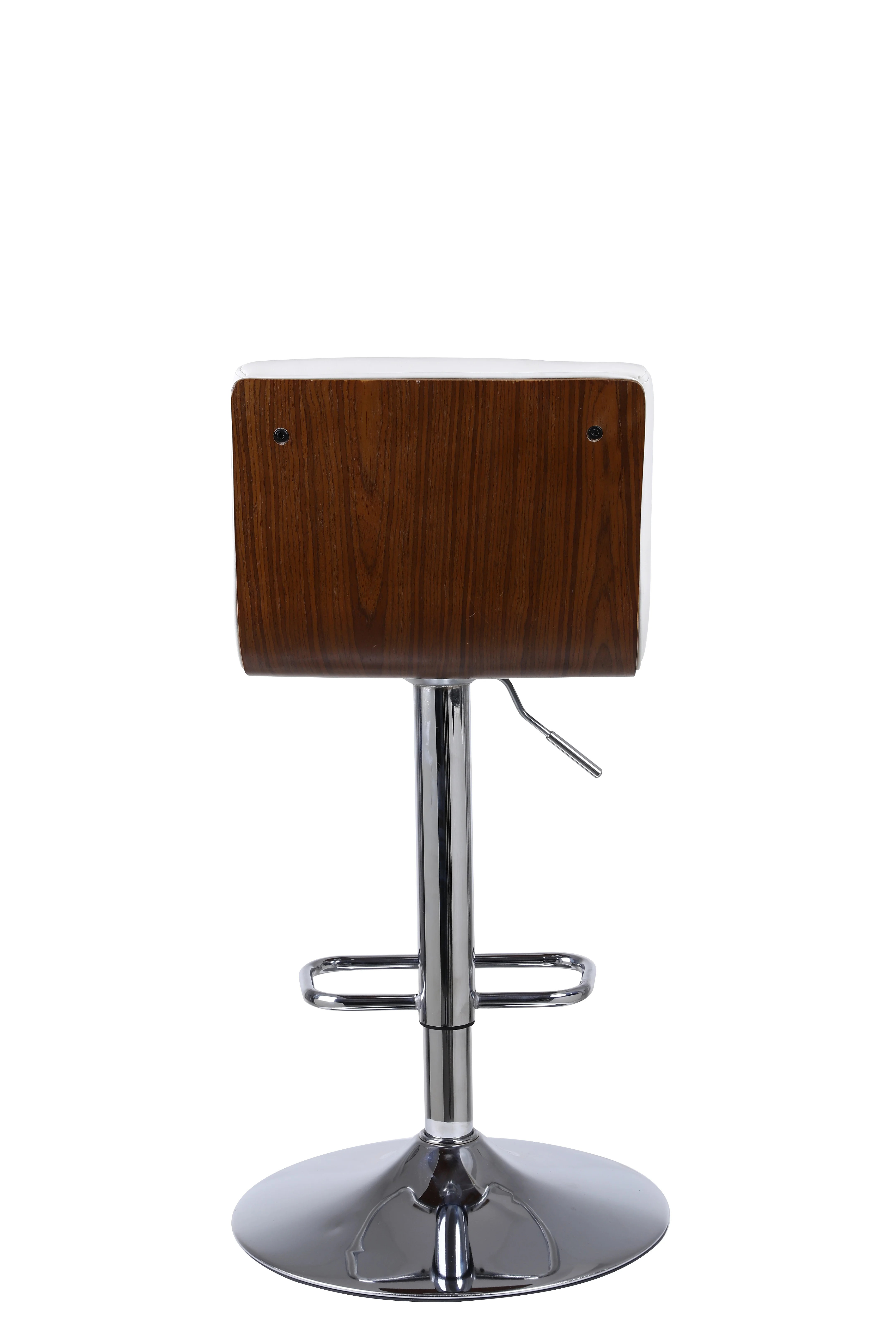 Modern Design Chrome Gas Lift and White PU Bar Stool Synthetic Leather Home Bar Furniture