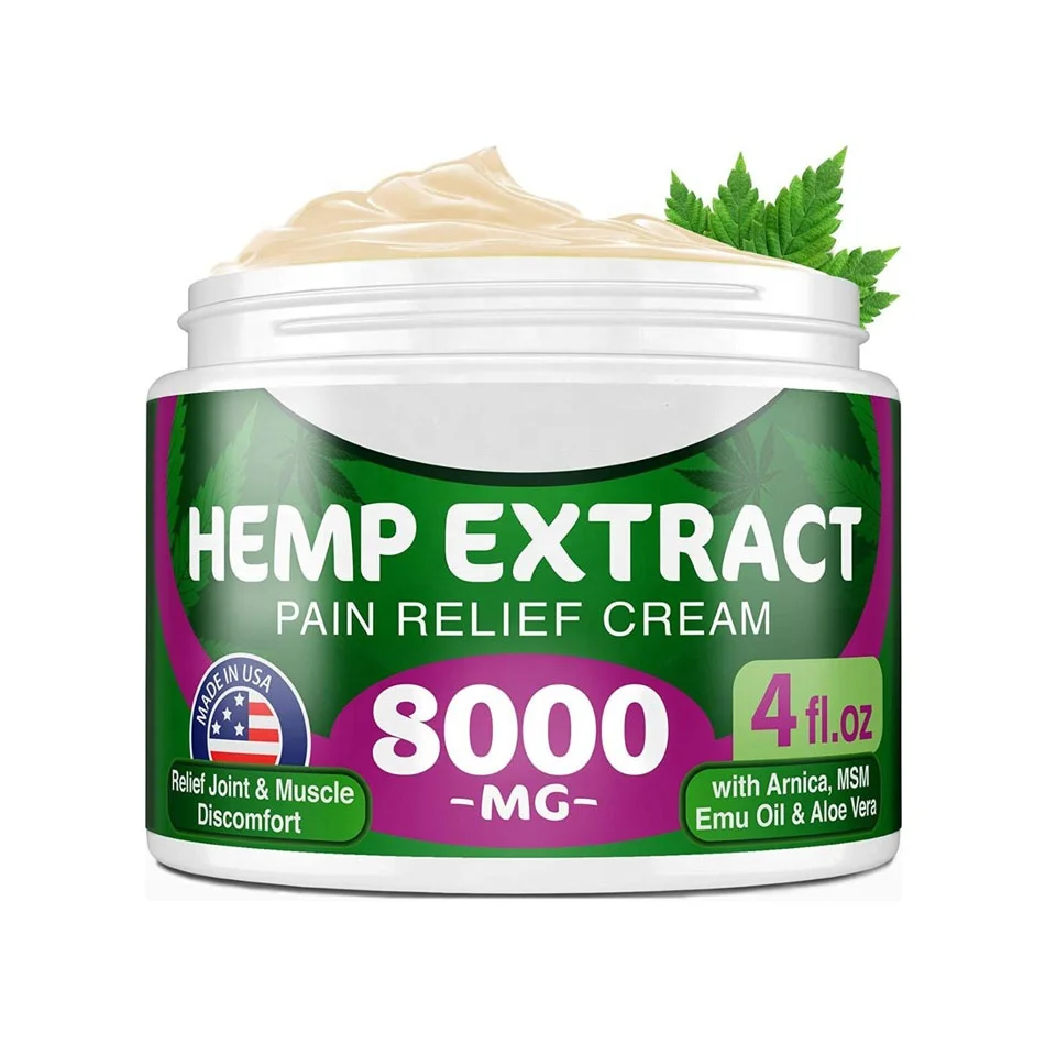 Натуральное масло семян конопли, полный спектр, местный Конопляный крем CBD для облегчения боли