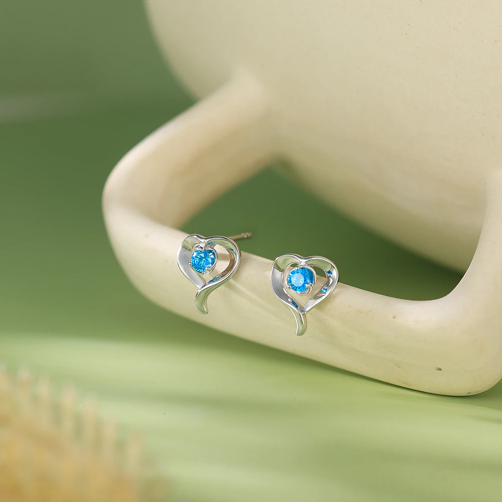 Grace Jewel Customization Service Provided Heart Pendant Earring Silver Jewelry Sets