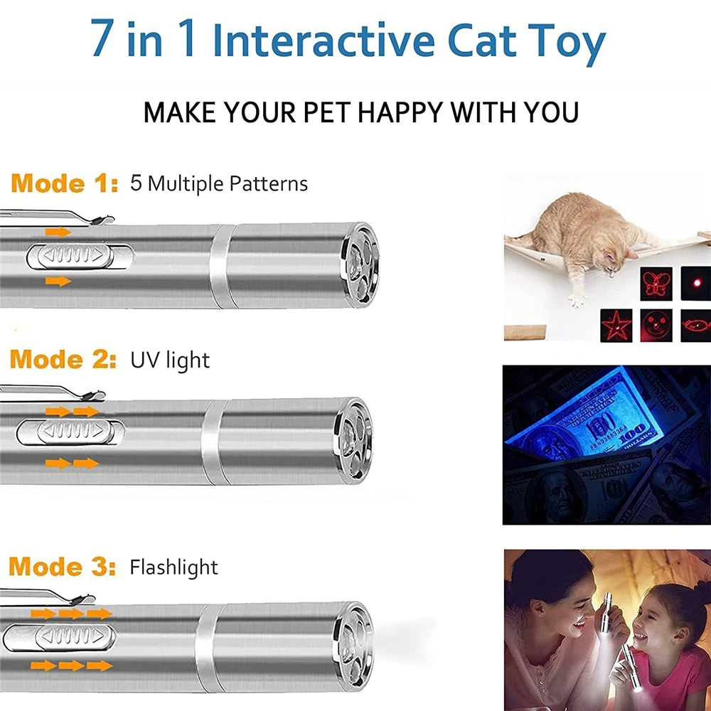 2024 hot selling high quality USB rechargeable red light Interactive Toys Laser Pen Cat Teaser Exerciser Training Toy for cats