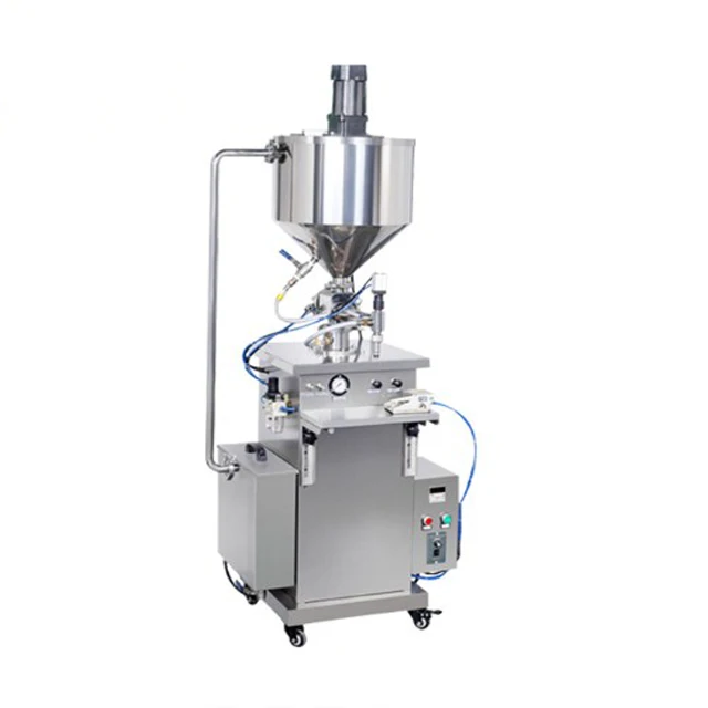 Automatic Cosmetic Shea Butter Heating Mixing Custard High Viscosity Jar Paste Bottle Filling Machine