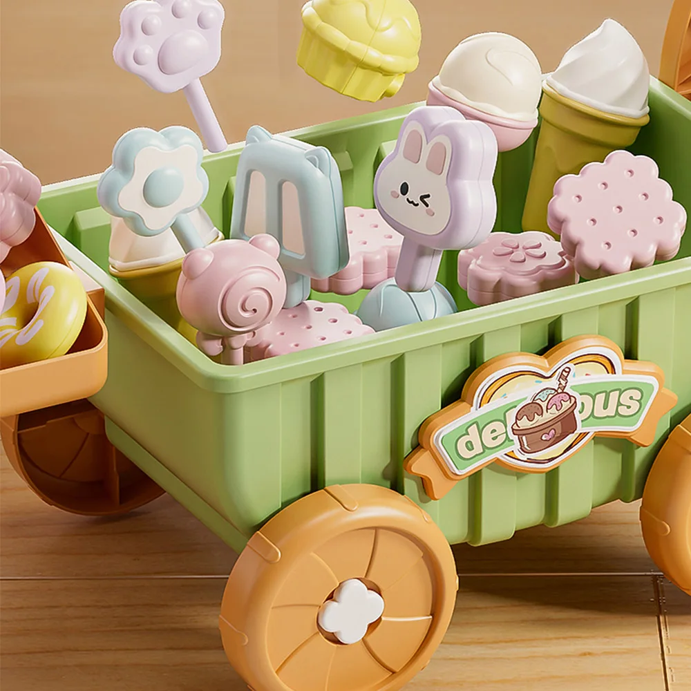 XST Children Pretend Play Toys Sound & Light Rotating Ice Cream Cart Trolley Toys Gifts Electric Music Ice Cream Cart Toys