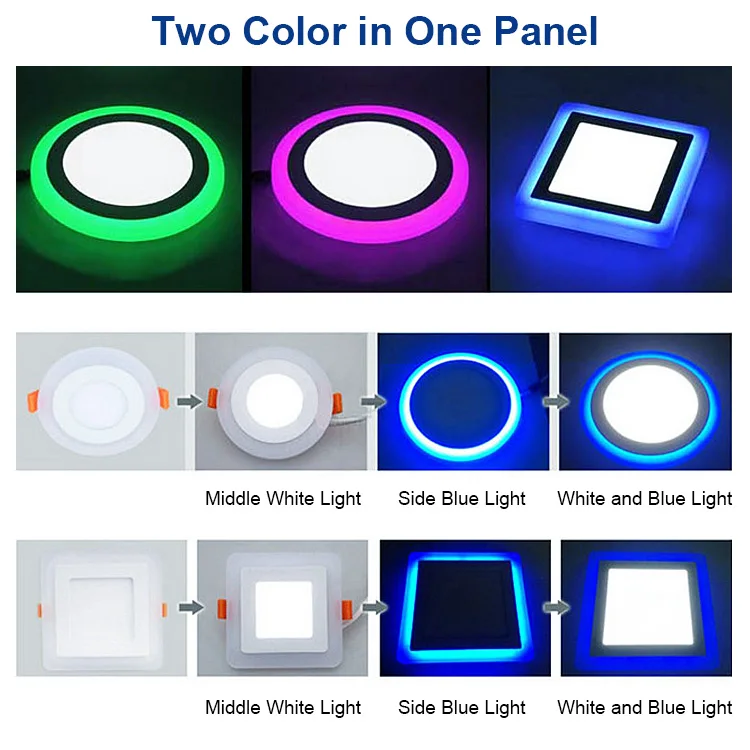 Double Color Changing Adjustable Rgb Skd Oem Ultra Slim Led Panel Light