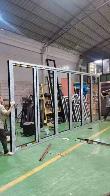 interior glass bi-fold doors glass folding partition for office, shopping mall, meeting room