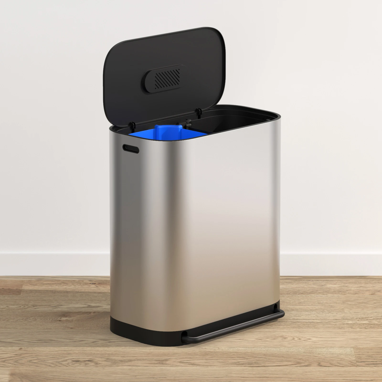 Versatile Rectangular Iron Trash Bin with Foot Pedal Sustainable Indoor Recycling Bin Stocked for Convenient Indoor Use