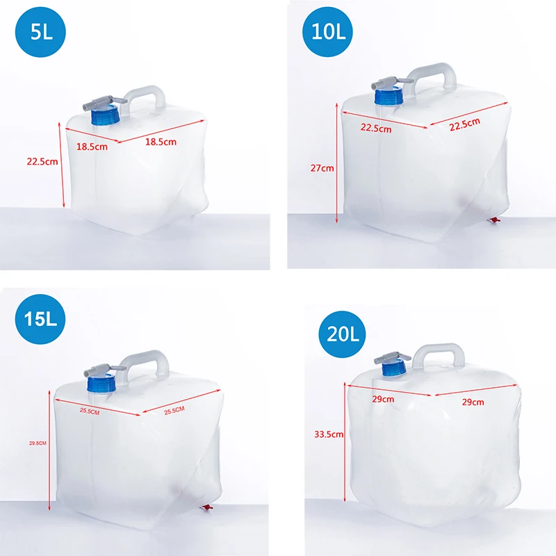Portable Bucket Camping 5/10/15/20 Liters Foldable Outdoor Water Barrel Case Folding Accessories Large Capacity Water Container