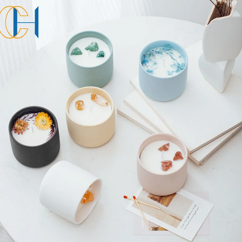 C&H Classic  Luxury Custom Logo  Wholesale Colorful Ceramic  Candle  For Home Decoration