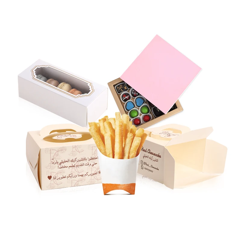 PINYUANXING PAPER BOX OEM&ODM FACTORY Packing Guangzhou Fish Chips Food Dividers Pink Window Churro Packaging Gift Paper Box