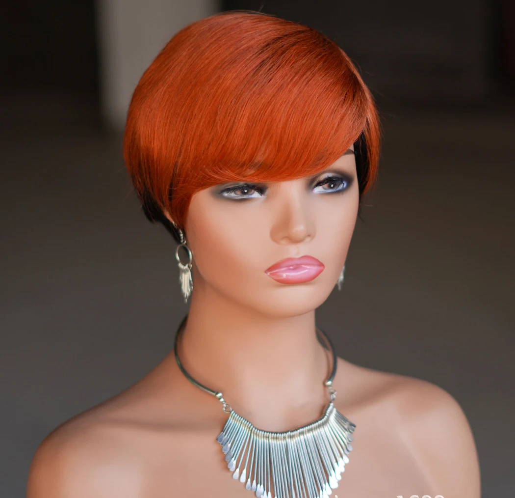Wholesale new design for summer short pixie curl remy human hair wig pixie cut hd lace front wigs for black women