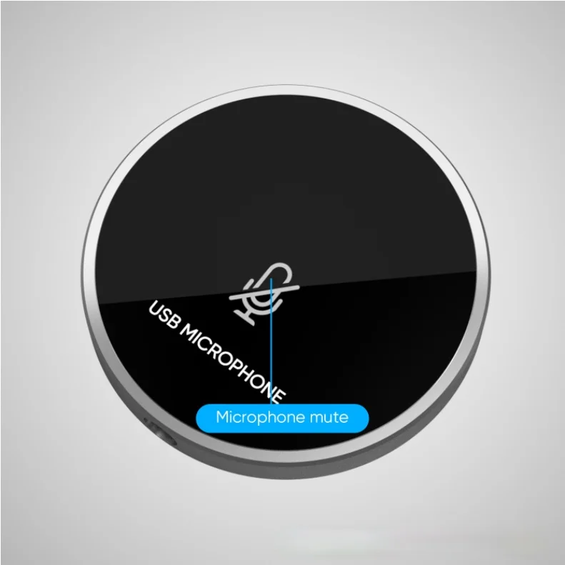 USB Conference Microphone for Computer, 360 Omnidirectional Condenser Mic with Mute Key, Great for Video Conference, Gaming