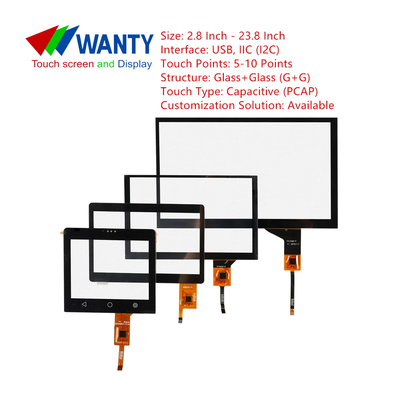 Customized Capacitive Touch Screen Panel For Advertising Machine