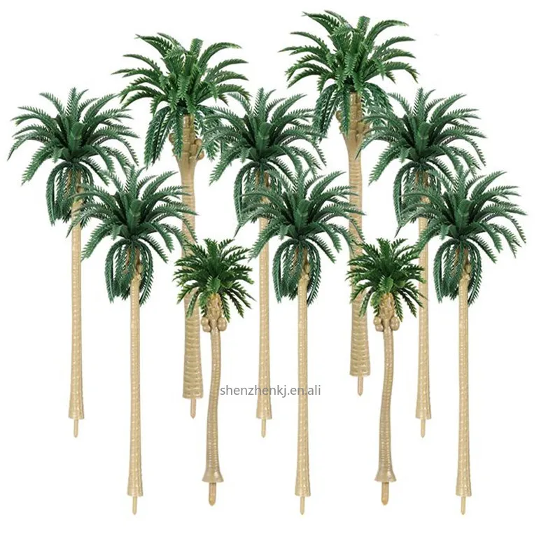 Plastic Palm Tree Diorama Scenery Model Artificial Plant Simulation Coconut Tree Sand Table Model Tactical Prop Home Decor