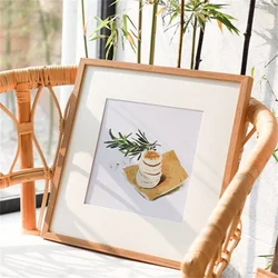 Nordic simplicity handcrafted wedding photo frame hanging wall solid wood photo frame