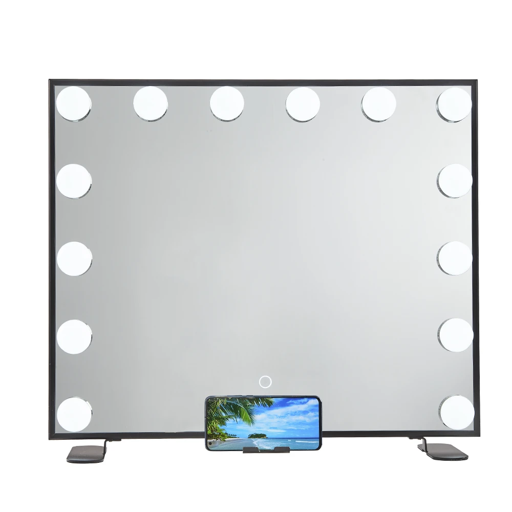 
14 LED Bulbs Professional Wholesale Frameless Makeup Hollywood Vanity Mirror With Lights For Girls 
