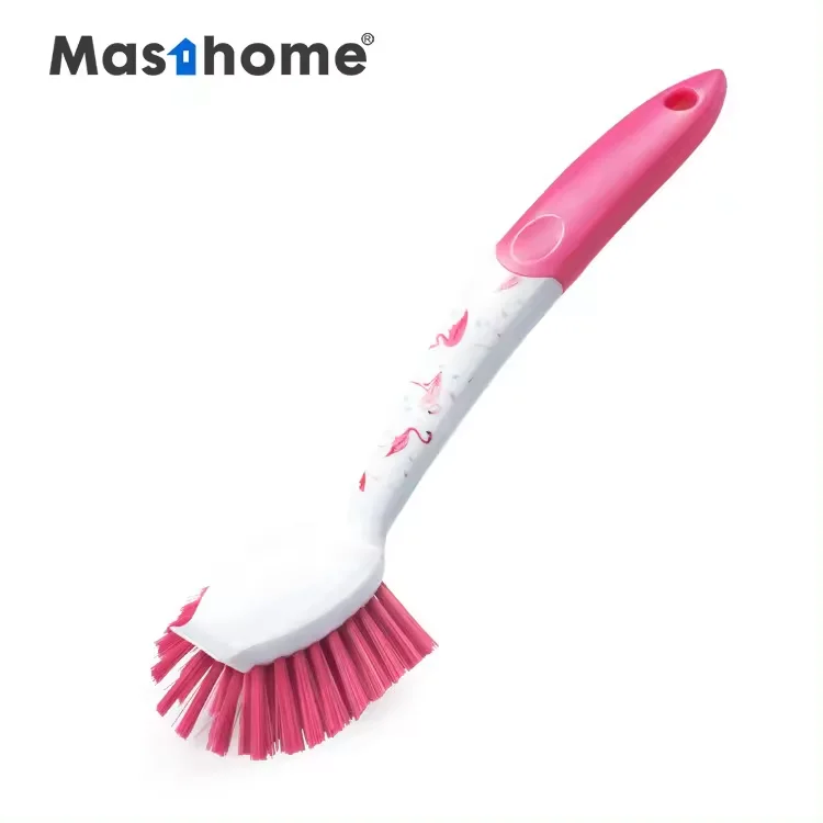 Masthome Professional Manufacturer Flamingo Printing Series Dish Brush Oval Kitchen Cleaning Brush