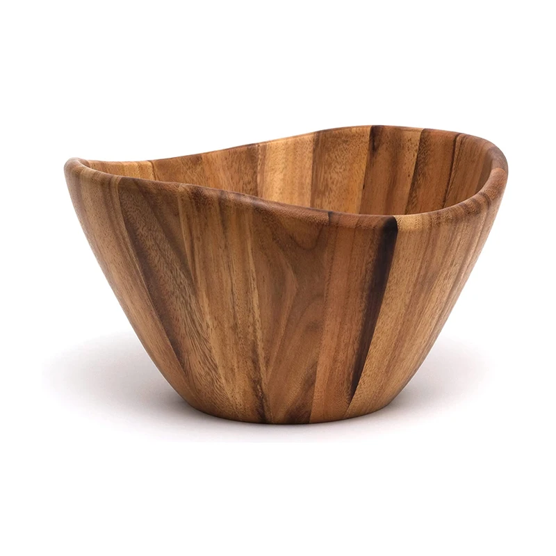 Wholesale  customized 100% 	 acacia wooden salad serving bowl for Fruits or Salads