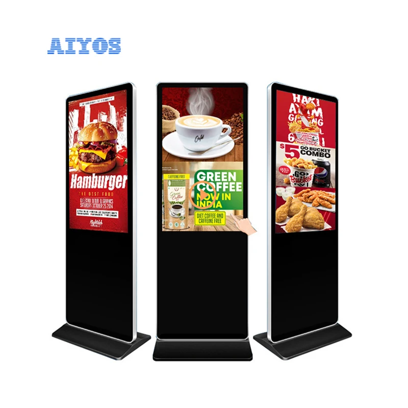 Floor Stand 43 inch ultra-thin LCD touch screen advertising player digital signage and displays kiosk