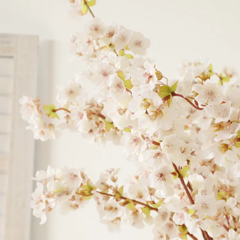 Small White Real Touch Artificial Cherry Blossom Outdoor Tree Flower Branches For Wedding