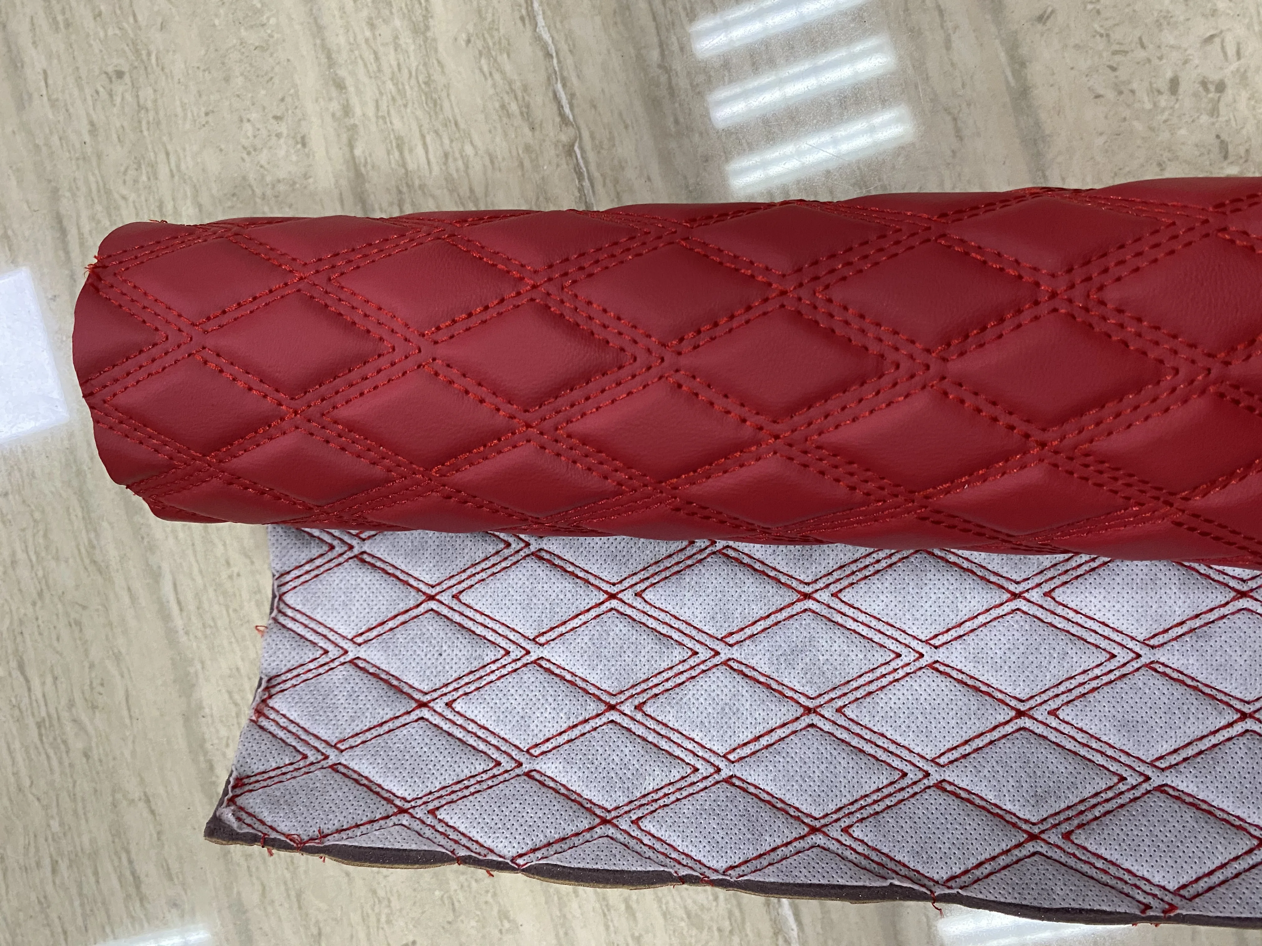 Low price wholesale Auto Carpet Raw Material pvc artificial leather Customized Color Car Mat Material Leather