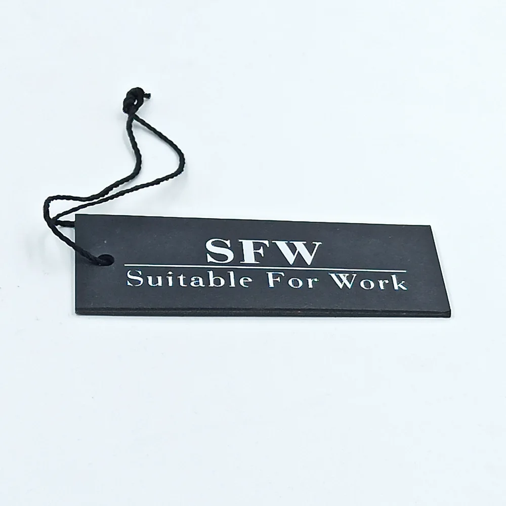 Black Paper Cardboard Hang tags and Labels Factory Custom Printing Name Logo Vintage Luxury Hangtags