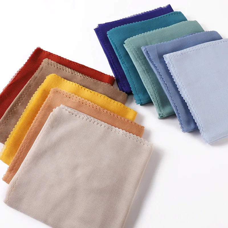 Malaysia Indonesia wholesale wrap headscarf cotton linen Viscose Chiffon Polyester square edge Hijabs indian scarves