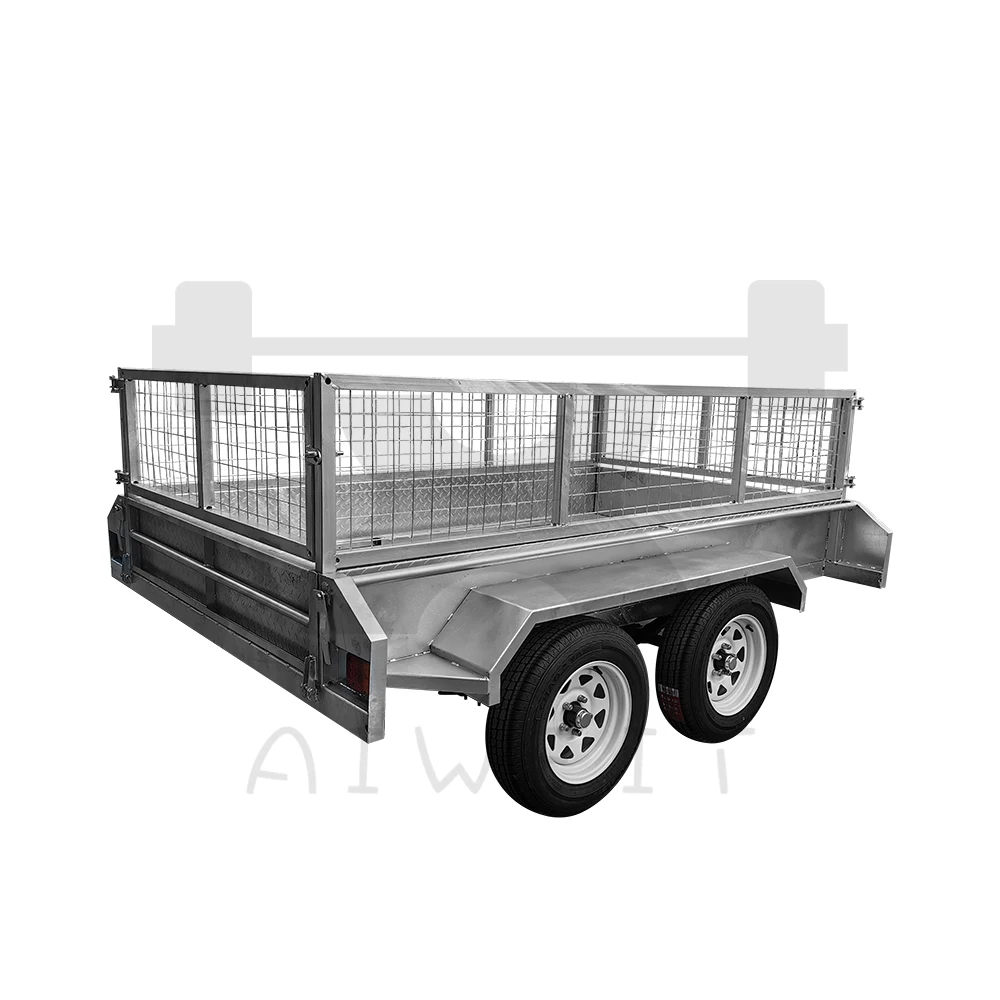 New Tandem Axle Box Utility Trailer 900mm Cage Fully Welded hot-dip galvanizing trailer For Sale