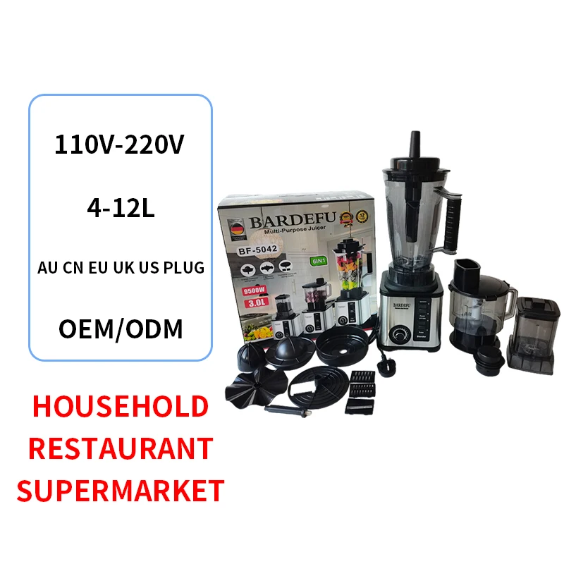 6 in 1 Food Processor Blender Fresh Fruit Juice Blender Mixer Commercial Electric Mixer Blender Machine